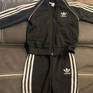 9 month black Adidas track suit
